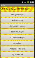 Obama sing " Call me maybe " syot layar 1