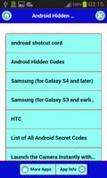 Android Hidden Codes and shotcut poster