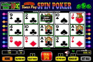 Super Times Pay Spin Poker - FREE poster