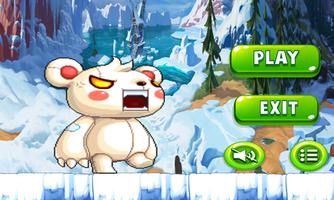 angry bear run snow poster