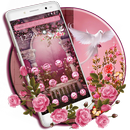 Beautiful Pink Rose Garden Theme APK