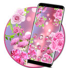 Beautiful Pink Rose Theme ikon