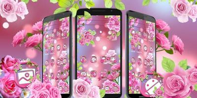 Beautiful Pink Rose Theme syot layar 3