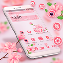 Piękny różowy motyw kwiatowy aplikacja