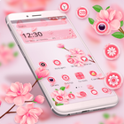 Beautiful Pink Flower Theme ไอคอน
