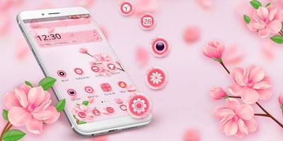 美しいピンクの花のテーマ スクリーンショット 3