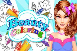 Beauty Coloring games - Beauty Color & Cosmetics Affiche