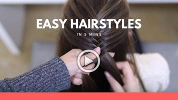 Hairstyles step by step in 5 mins الملصق