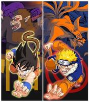 Goku VS Naruto Wallpaper Affiche