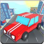 Speed Race: car crash in city icon