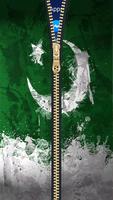 Pakistan Flag Zipper Lock Screen HD Affiche