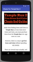 Cheats Temple Run 2 Free Gems imagem de tela 1