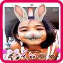 Cute Rabbit Face photo Stickers APK