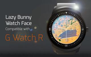 Lazy Bunny Watch Face syot layar 3