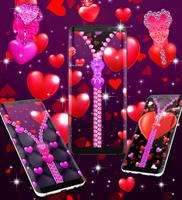 Heart zipper lock screen تصوير الشاشة 3