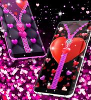 Heart zipper lock screen تصوير الشاشة 2