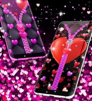 Heart zipper lock screen اسکرین شاٹ 2