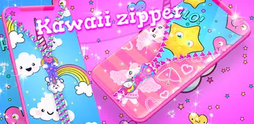 Kawaii zipper lock screen