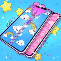 Kawaii zipper lock screen imagem de tela 1