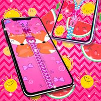 Kawaii zipper lock screen imagem de tela 2