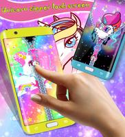 Unicorn zipper lock screen Affiche