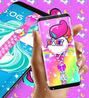 Unicorn zipper lock screen скриншот 2