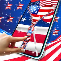 USA flag zipper poster