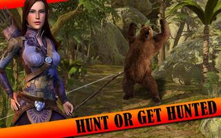Archery Girl Animal Hunting 3D Affiche
