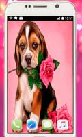 cute puppy rose live wallpaper 2018 free puppy LWP screenshot 1