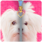 Cute Puppy Zipper Lockscreen 2018 icône