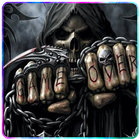 Game Over Skull zipper lock screen icône