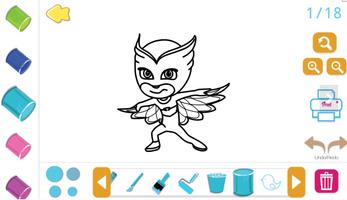 پوستر New PJ Hero Mask Coloring Book