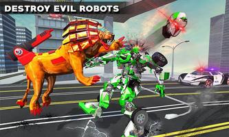 Ultimate Wild Lion Robot: Car Robot Transform Game ảnh chụp màn hình 1