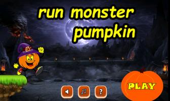 Poster run monster halloween pumpkin