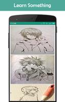 Cool Boy Anime Drawing Affiche