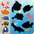 puzzle de poissons et animaux marins icône