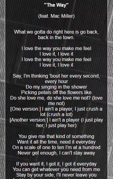 Ariana Grande The Way Lyrics