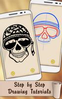 Draw Skull Tattoos Affiche