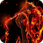 Transparent fiery girl LWP icône
