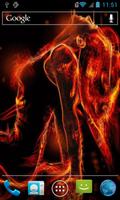 Transparent fiery girl LWP Affiche
