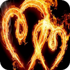 Two fiery hearts LWP icône