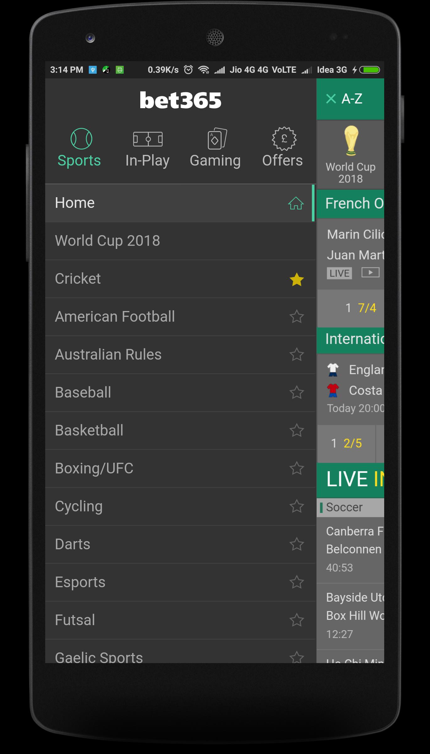 Bet365 Pro -WC Live Scores, All Sports Live Scores pour Android - Téléchargez