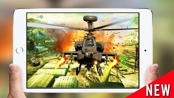 gunship Luft Hubschrauber Krieg 3d Plakat