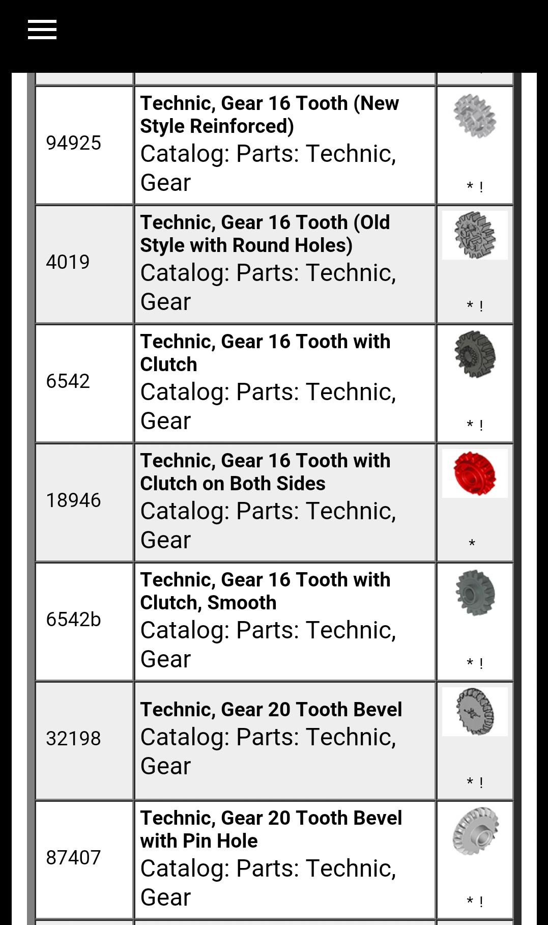 Parts List Bricks Technic for Android - APK Download
