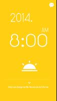 시계 위젯 - 심플한 시계/노란색 시계/예쁜 시계 Affiche