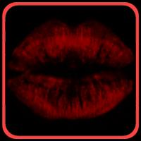 Kiss lips photomontage sticker poster