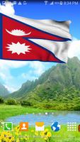 3D Nepal Flag Wallpaper poster