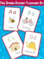 Alfabeto Spanish Alphabets Flash Cards Affiche