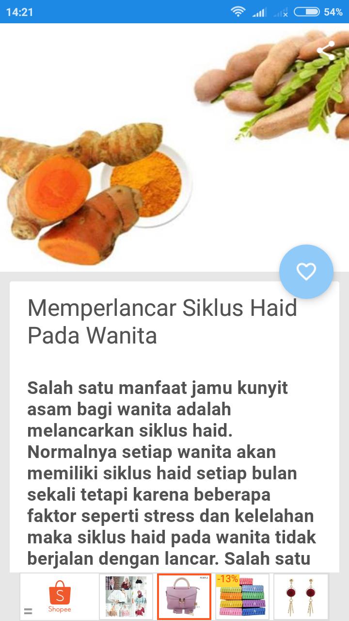 Manfaat jamu kunyit asam untuk wanita