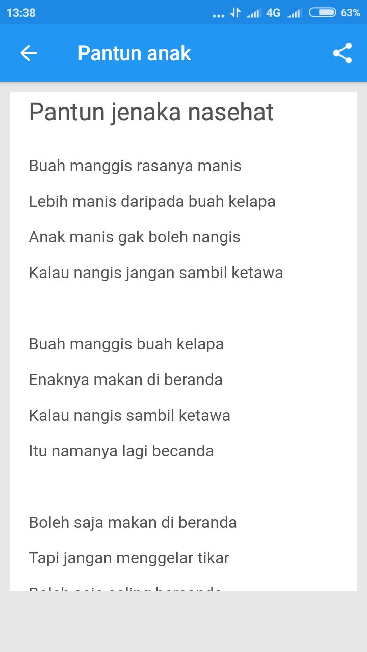 Pantun anak-anak yang lucu